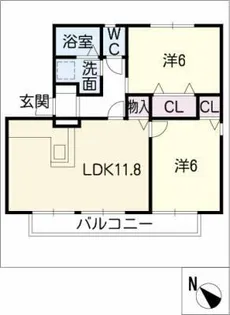 ビューラー前田 B棟【1階】の間取り