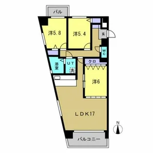 ニューコーポ半田二番館【601号室】の間取り