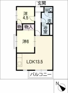 ドエルニュー七宝E【2階】の間取り