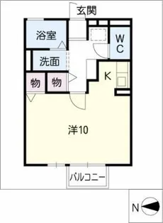 エスポアールモーリB【1階】の間取り