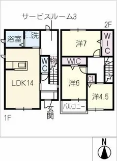 海部郡蟹江町蟹江新田KODATEX V【2階】の間取り