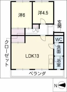 コーポ三立【3階】の間取り