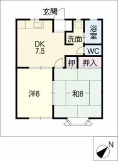 スカイコート【1階】の間取り