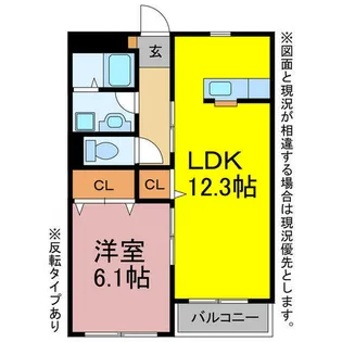 ガーデンコートJUMELLE Ⅲ【308号室】の間取り