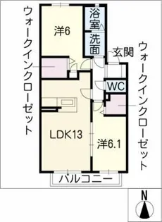 ファンタジア中平【1階】の間取り