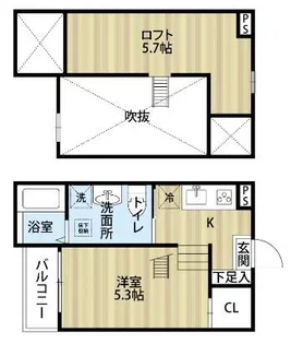 プラウド五番町【1階】の間取り