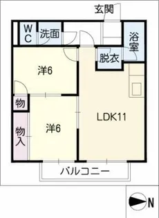 SURPLUS TWO北小畔【1階】の間取り