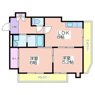 ラパンジール粉浜【8階】の間取り