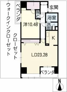 カスタリア伏見【13階】の間取り