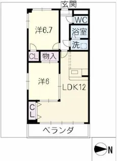 グランドステージ桜ヶ丘【2階】の間取り