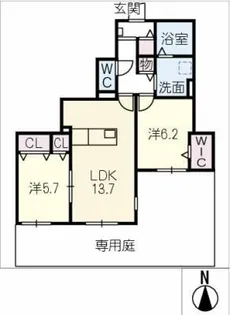 CRESTIA【1階】の間取り