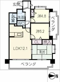 ライオンズマンション豊田美里 604号室【6階】の間取り