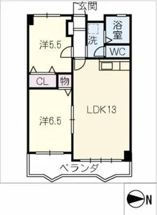 サングリーンハイツ【1階】の間取り
