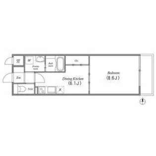 Gramercy Shirakawa Koen【1206号室】の間取り