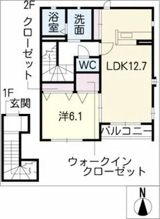 パインクレスト荒江B棟【2階】の間取り
