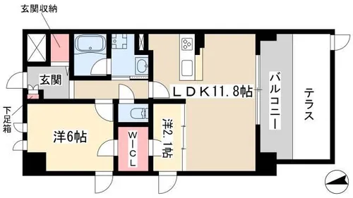 オランジュリー御器所【101号室】の間取り