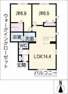 フェリーチェⅡ【2階】の間取り