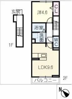 プラムフィールド東野町【2階】の間取り