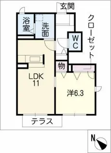 ブランシェ高島【1階】の間取り