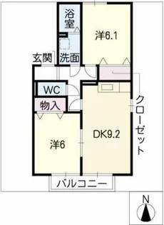 タイムズスクウェアー鳴尾【2階】の間取り