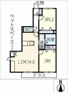BLANCUBE SOLARISA【1階】の間取り