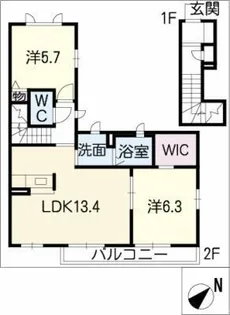 花レイヒルズ【2階】の間取り