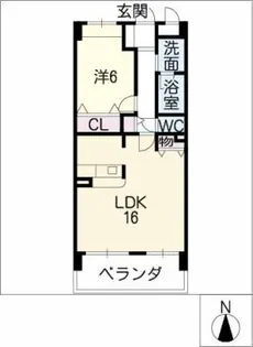 クレアーレ浅井【6階】の間取り