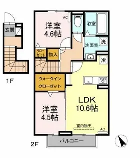 アペーゴ B【2階】の間取り