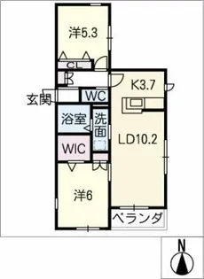 エスコート東郷【2階】の間取り