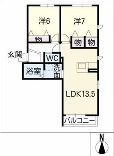 グランシャリオ伝馬【2階】の間取り