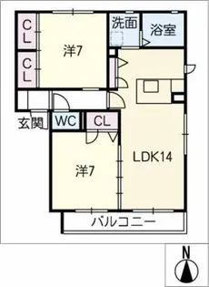 シャーメゾンAYU B棟【1階】の間取り