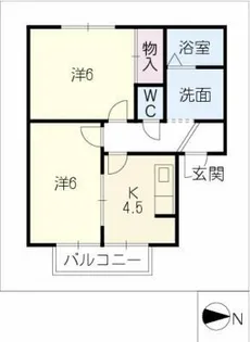 ハイライフ幸田【1階】の間取り