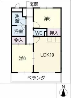 ビーデル中平【2階】の間取り