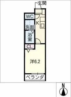 グランテラス八田駅前【2階】の間取り