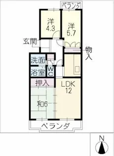 プランドールU【2階】の間取り