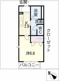 フィオーレあづま【2階】の間取り