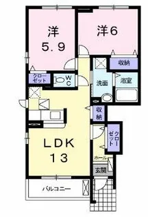 ソレイユ・イーストB棟【1階】の間取り