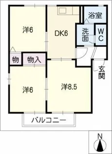 クレール東向山C棟【2階】の間取り