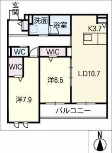 ラシーネ タン カルム【1階】の間取り