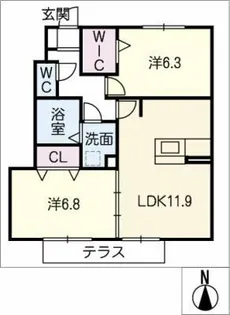 コンコルディアかみやしろ SOUTH【1階】の間取り