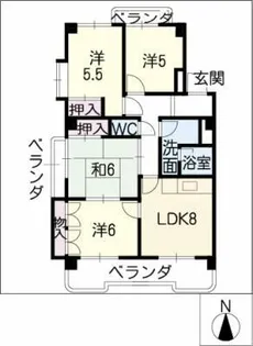 トウフジ滝ノ水A棟【3階】の間取り