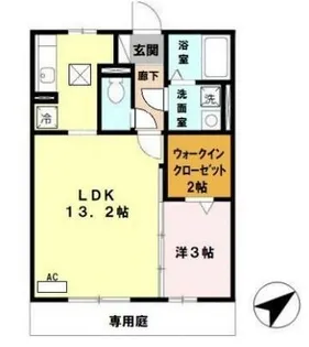 エクセル英賀保八十八 A棟【1階】の間取り