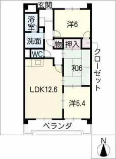 エクセルナカゼン【4階】の間取り