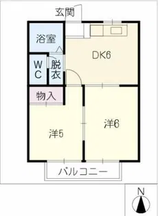メープル宝江【1階】の間取り