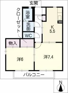 サニー牛田A棟【2階】の間取り