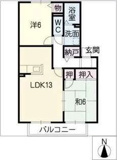 セレーネ桜井【1階】の間取り