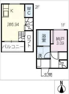 レイディエンス扶桑【1階】の間取り