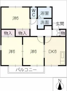 レイクサイドパレスA棟【1階】の間取り