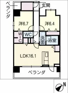 ラ コンフィアンス【7階】の間取り