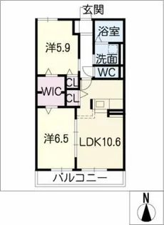 リーチポート豊明【2階】の間取り